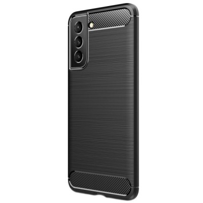Samsung Galaxy S22+ 5G (SM-S906X) „Carbon“ kieto silikono TPU juodas dėklas - nugarėlė | Priedai.lt