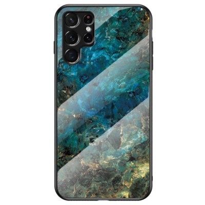 Samsung Galaxy S22 Ultra 5G (SM-S908X) „Marble“ kieto silikono TPU mėlynas dėklas - nugarėlė | Priedai.lt