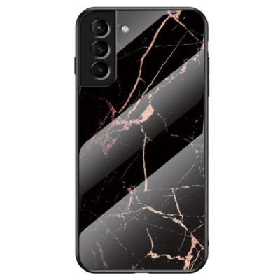 Samsung Galaxy S22 5G (SM-S901X) „Marble“ kieto silikono TPU juodas / auksinis dėklas - nugarėlė | Priedai.lt