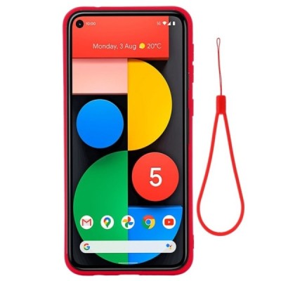 Google Pixel 5A 5G Shell kieto silikono TPU raudonas dėklas - nugarėlė | Priedai.lt