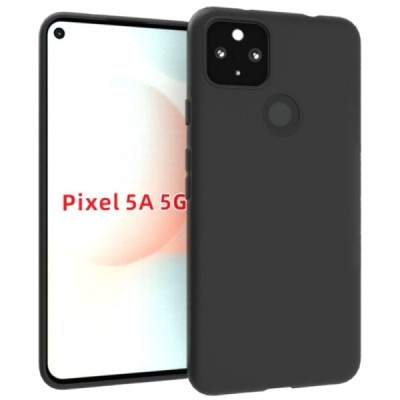 Google Pixel 5A 5G kieto silikono TPU juodas dėklas - nugarėlė | Priedai.lt