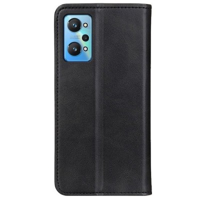 Realme GT Neo2 „Split“ juodas odinis atverčiamas dėklas - knygutė | Priedai.lt