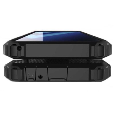 Sustiprintos apsaugos Samsung Galaxy A8 2018 (A530F) juodas kieto silikono (TPU) ir plastiko dėklas | Priedai.lt