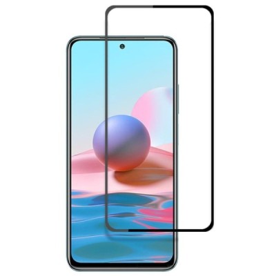 Xiaomi Redmi 10 „Mocolo“ 9H 2.5D Tempered Glass sustiprintos apsaugos juodas pilnai dengiantis apsauginis ekrano stiklas 0,26 mm
