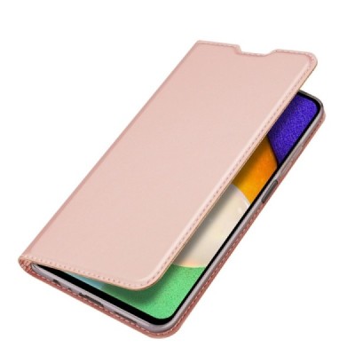 „Dux Ducis“ Skin serijos Samsung Galaxy A13 4G (SM-A135F, SM-A137F) rožinis odinis atverčiamas dėklas | Priedai.lt