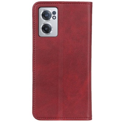 OnePlus Nord CE 2 „Split“ raudonas odinis atverčiamas dėklas - knygutė | Priedai.lt