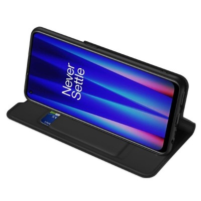 „Dux Ducis“ Skin serijos OnePlus Nord CE 2 juodas odinis atverčiamas dėklas | Priedai.lt