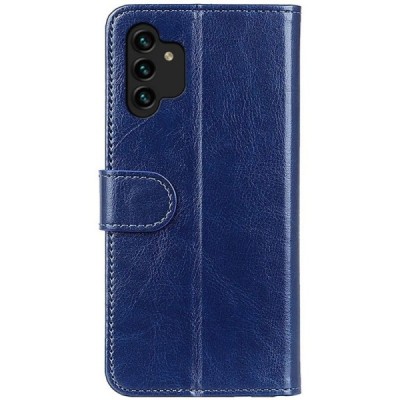 Samsung Galaxy A13 4G (SM-A135F, SM-A137F) atverčiamas mėlynas odinis dėklas - piniginė | Priedai.lt