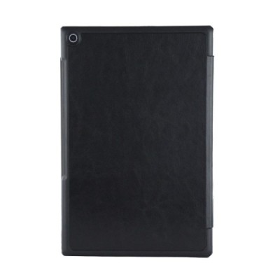 Sony Xperia Tablet Z2 atverčiamas juodas odinis dėklas (sulankstomas) / Priedai.lt