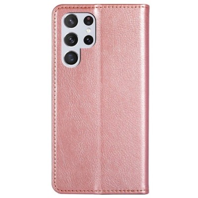 Solidus Samsung Galaxy S22 5G (SM-S901X) rožinis odinis atverčiamas dėklas | Priedai.lt
