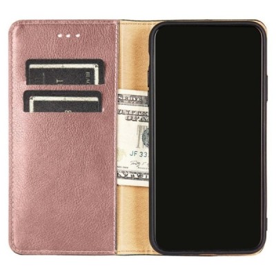 Solidus Samsung Galaxy S22 5G (SM-S901X) rožinis odinis atverčiamas dėklas | Priedai.lt