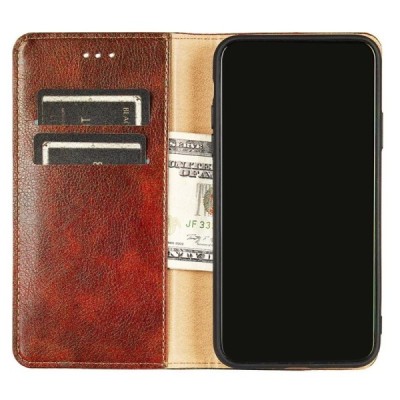 Solidus Samsung Galaxy S22 5G (SM-S901X) rudas odinis atverčiamas dėklas | Priedai.lt