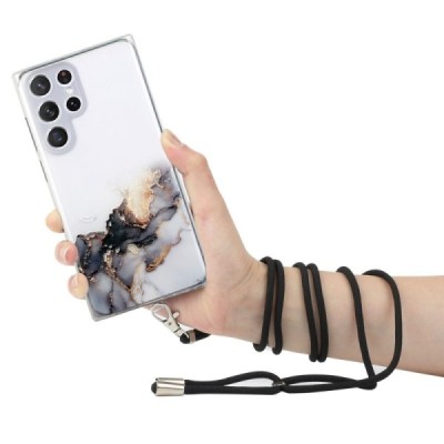 Samsung Galaxy S22 Ultra 5G (SM-S908X) „Marble“ Embossing kieto silikono TPU skaidrus dėklas - nugarėlė | Priedai.lt
