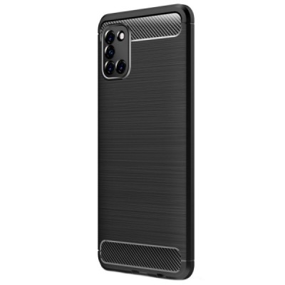 Samsung Galaxy A31 (A315F) Carbon kieto silikono TPU juodas dėklas - nugarėlė | Priedai.lt
