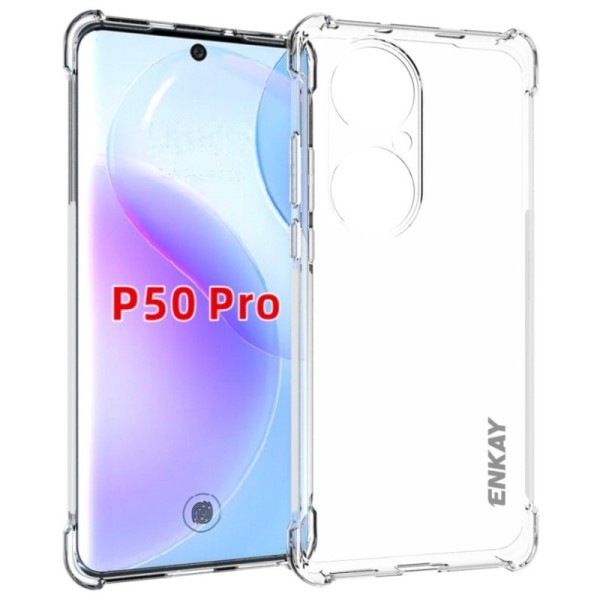 „Enkay“ sustiprintos apsaugos kieto silikono (TPU) dėklas - skaidrus (P50 Pro)