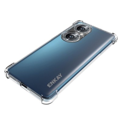 Huawei P50 Pro Enkay sustiprintos apsaugos kieto silikono TPU skaidrus dėklas - nugarėlė | Priedai.lt
