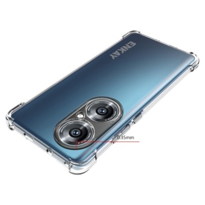 Huawei P50 Pro Enkay sustiprintos apsaugos kieto silikono TPU skaidrus dėklas - nugarėlė | Priedai.lt