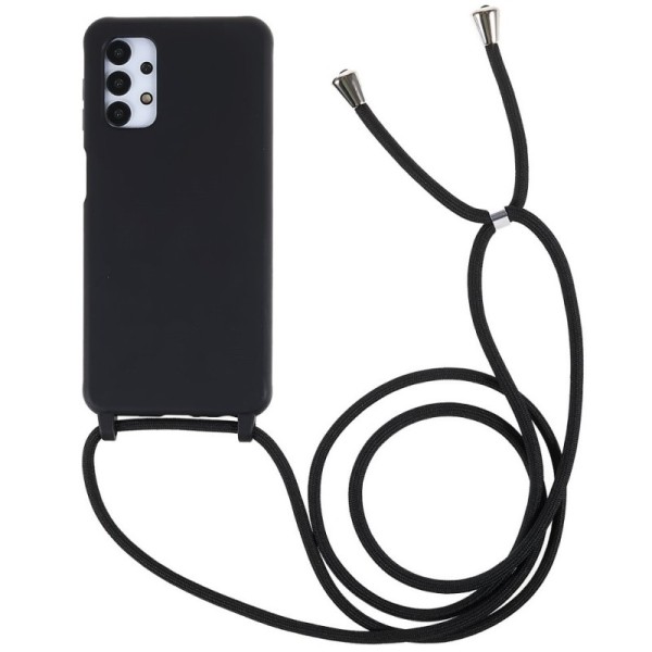 „Strap“ kieto silikono (TPU) dėklas - juodas (Galaxy A13 4G / A13 5G / A04s)
