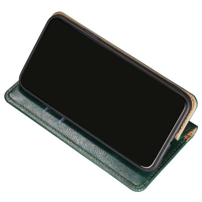 Solidus Samsung Galaxy A53 5G (SM-A536B) žalias odinis atverčiamas dėklas | Priedai.lt