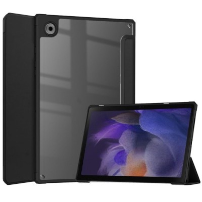 Samsung Galaxy Tab A8 10.5 2021 (X200, X205) „Deluxe“ atverčiamas juodas odinis dėklas - knygutė | Priedai.lt