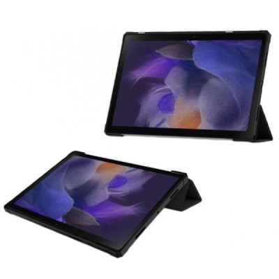Samsung Galaxy Tab A8 10.5 2021 (X200, X205) „Deluxe“ atverčiamas juodas odinis dėklas - knygutė | Priedai.lt