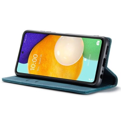 Samsung Galaxy A53 5G (SM-A536B) CaseMe Retro solidus atverčiamas žalias odinis dėklas - knygutė | Priedai.lt