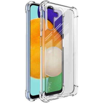 Samsung Galaxy A13 5G (A04s) Imak sustiprintos apsaugos kieto silikono TPU skaidrus dėklas - nugarėlė + apsauginė ekrano plėvelė