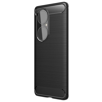 Huawei P50 Pro „Carbon“ kieto silikono TPU juodas dėklas - nugarėlė | Priedai.lt