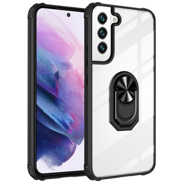 „Fashion“ Kickstand kieto silikono (TPU) dėklas - skaidrus / juodas (Galaxy A13 5G / A04s)