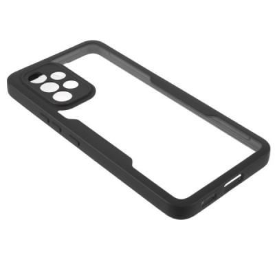 „Frame“ 360 Samsung Galaxy A53 5G SM-A536B (skadrus) juodas kieto silikono (TPU) dėklas | Priedai.lt