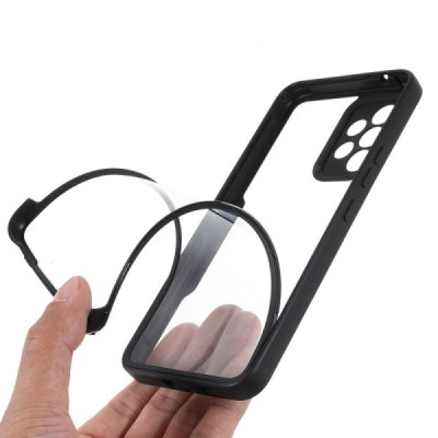 „Frame“ 360 Samsung Galaxy A53 5G SM-A536B (skadrus) juodas kieto silikono (TPU) dėklas | Priedai.lt