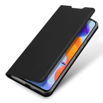 Xiaomi Redmi Note 11 Pro „Dux Ducis“ Skin serijos juodas odinis atverčiamas dėklas - knygutė | Priedai.lt