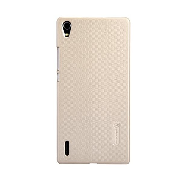 „Nillkin“ Frosted Shield dėklas - šampaninis + apsauginė ekrano plėvelė (Ascend P7)
