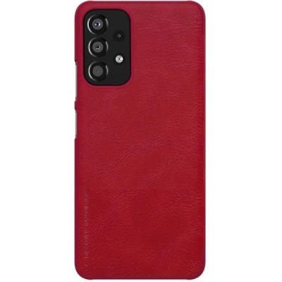 Prabangus „Nillkin“ Qin serijos raudonas odinis atverčiamas Samsung Galaxy A33 5G (SM-A336E) dėklas | Priedai.lt