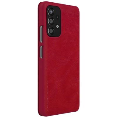 Prabangus „Nillkin“ Qin serijos raudonas odinis atverčiamas Samsung Galaxy A33 5G (SM-A336E) dėklas | Priedai.lt