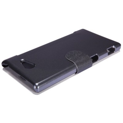 Sony Xperia M2 juodas odinis atverčiamas Nillkin Fresh dėklas / Priedai.lt