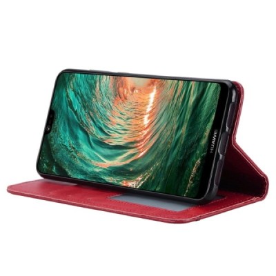 Prabangus „Comma“ odinis atverčiamas raudonas Huawei P30 dėklas | Priedai.lt