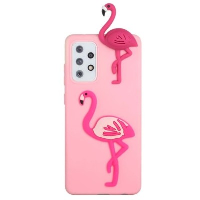 Samsung Galaxy A33 5G (SM-A336E) „Squezy“ Flamingo kieto silikono TPU rožinis dėklas - nugarėlė | Priedai.lt