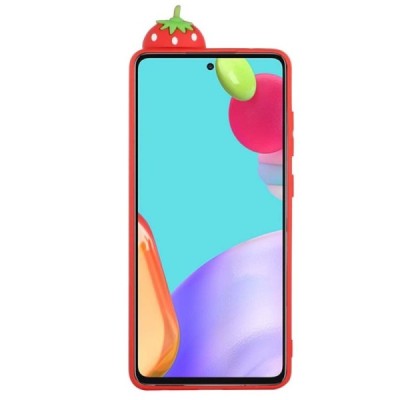Samsung Galaxy A33 5G (SM-A336E) „Squezy“ Strawberry kieto silikono TPU raudonas dėklas - nugarėlė | Priedai.lt