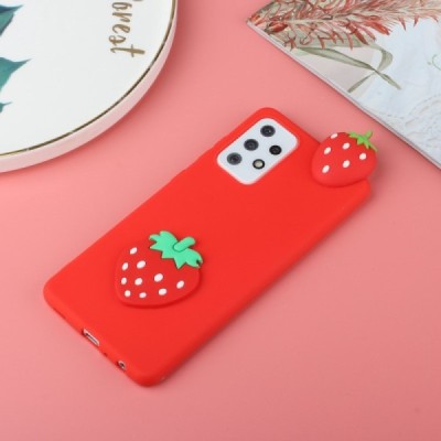 Samsung Galaxy A33 5G (SM-A336E) „Squezy“ Strawberry kieto silikono TPU raudonas dėklas - nugarėlė | Priedai.lt