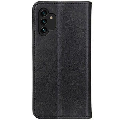 Samsung Galaxy A13 4G (SM-A135F, SM-A137F) „Split“ juodas odinis atverčiamas dėklas - knygutė | Priedai.lt