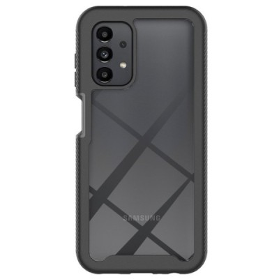 „Frame“ 360 Samsung Galaxy A13 4G (SM-A135F, SM-A137F) (skadrus) juodas kieto silikono (TPU) dėklas | Priedai.lt