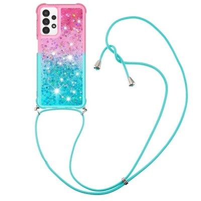 Samsung Galaxy A13 4G (SM-A135F, SM-A137F) Strap Shine kieto silikono TPU mėtinis / rožinis dėklas - nugarėlė | Priedai.lt