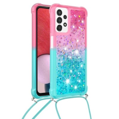 Samsung Galaxy A13 4G (SM-A135F, SM-A137F) Strap Shine kieto silikono TPU mėtinis / rožinis dėklas - nugarėlė | Priedai.lt