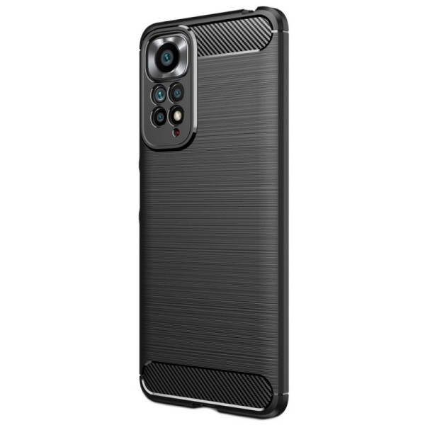 „Carbon“ kieto silikono (TPU) dėklas - juodas (Redmi Note 11 4G / Redmi Note 11s 4G)