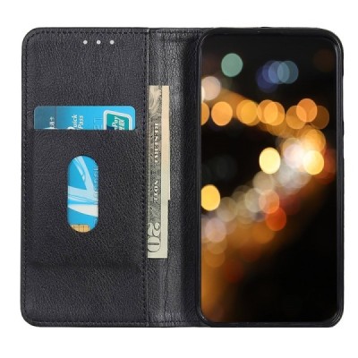 Xiaomi Redmi Note 11 4G Solidus juodas odinis atverčiamas dėklas - knygutė | Priedai.lt