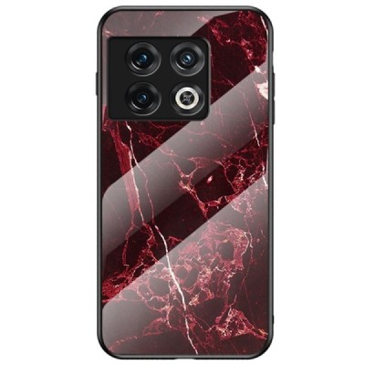 OnePlus 10 Pro „Marble“ kieto silikono TPU raudonas dėklas - nugarėlė | Priedai.lt