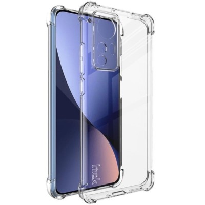 Xiaomi 12 (12X) Imak sustiprintos apsaugos kieto silikono TPU skaidrus dėklas - nugarėlė + apsauginė ekrano plėvelė | Priedai.lt