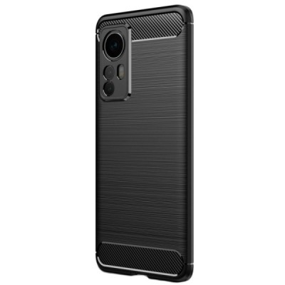 Xiaomi 12 (12X) „Carbon“ kieto silikono TPU juodas dėklas - nugarėlė | Priedai.lt