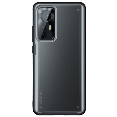 Xiaomi 12 (12X) Armor matinis juodos spalvos apvadais kieto silikono (TPU) dėklas | Priedai.lt